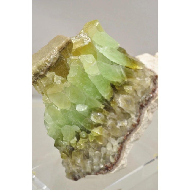 Late 20th Century Large Green Calcite Quartz Mineral Geode Specimen Sculpture by Brenda Houston For Sale In Philadelphia - Image 6 of 11