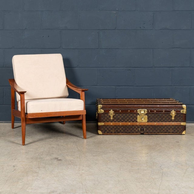 19th Century Antique Steamer Trunk in Damier Canvas from Louis Vuitton, France For Sale - Image 3 of 18