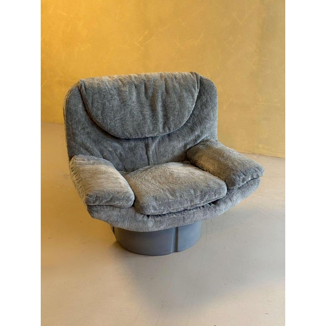 Textile Italian Grey Ill Poltrone Lounge Chair, 1970s For Sale - Image 7 of 12
