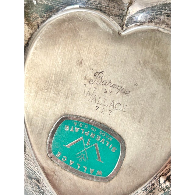 Vintage Ornate Silverplate Heart Trinket Dish – Wallace For Sale - Image 9 of 10