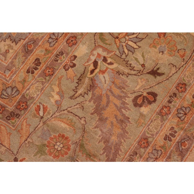 1990s 1990's Pak-Persian Tan/Green Wool Rug - 9'0'' X 12'2'' For Sale - Image 5 of 9