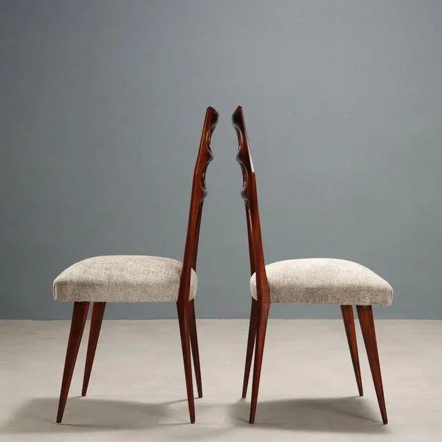 Vintage Chairs in Beech and Fabric, 1950s, Set of 2 For Sale - Image 3 of 12