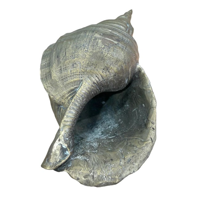 Mid 20th Century Vintage Large Brass Shell Planter/Objet For Sale - Image 5 of 12