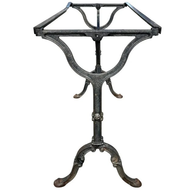 French Cast Iron and Marble Bistro Table, 1960s For Sale - Image 9 of 14