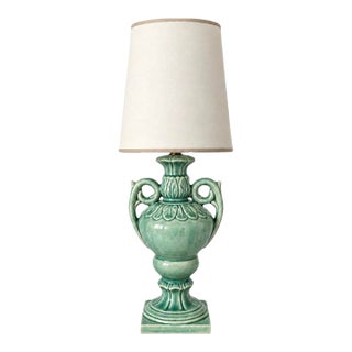 1930s Japanese Dimiuitive Celadon Glaze Japanese Urn Shaped Lamp For Sale