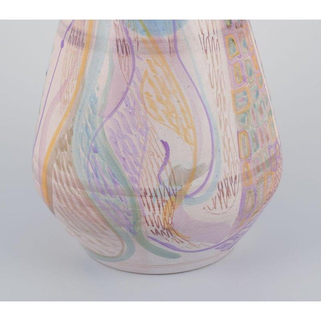 Vintage Italian Ceramic Vase with Abstract Motif by Monica Grandi, 1980s For Sale - Image 4 of 10
