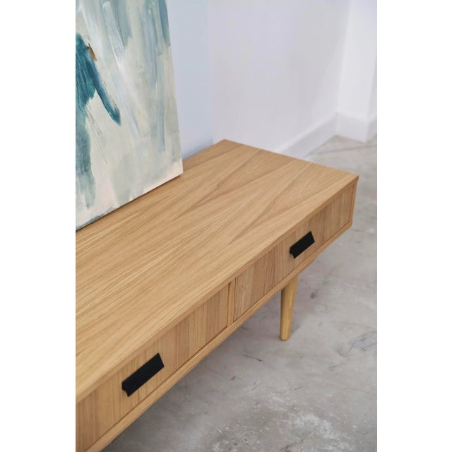 Scandinavian Design Oak Lowboard For Sale - Image 3 of 6