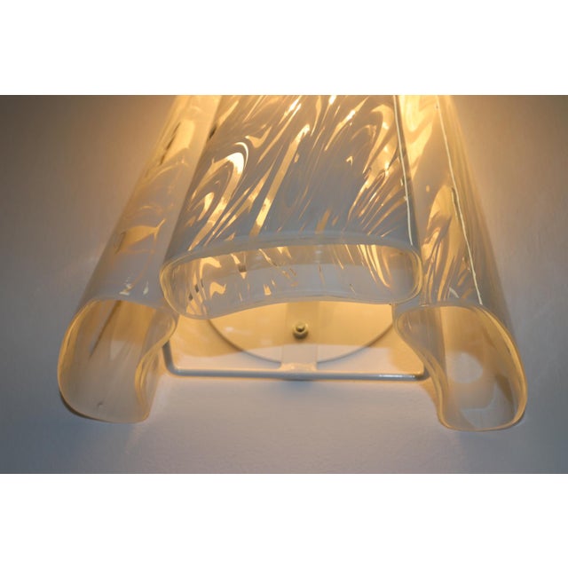 White Federica Marangoni "Variegato" Murano Glass Wall Lamp, Mid-Century Modern For Sale - Image 8 of 12