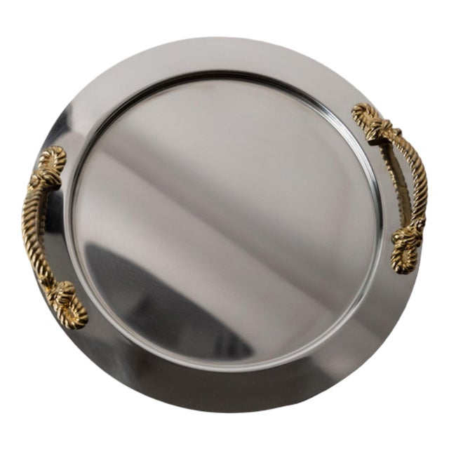 Vintage Tray in Stainless Steel, 1980s For Sale