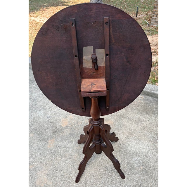 Antique Tilt Top Victorian Side Table For Sale - Image 4 of 11