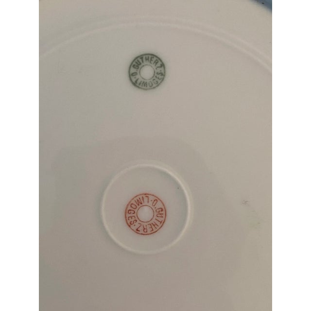 Limoges, France Antique Oscar Gutherz French Limoges Plates - Pair For Sale - Image 4 of 13