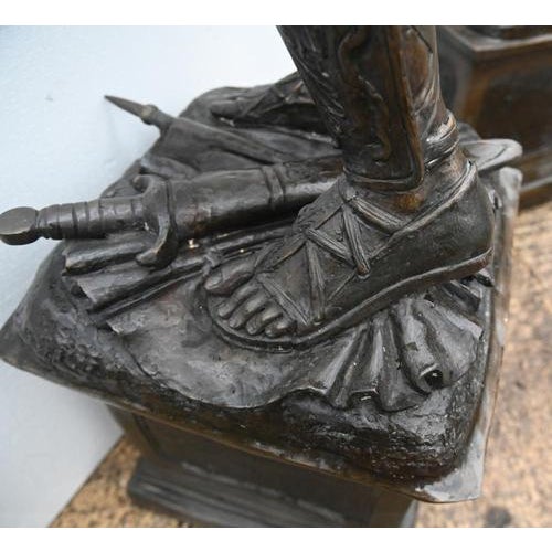 Bronze Roman Gladiator Statue Lamps, Set of 2 For Sale - Image 18 of 18