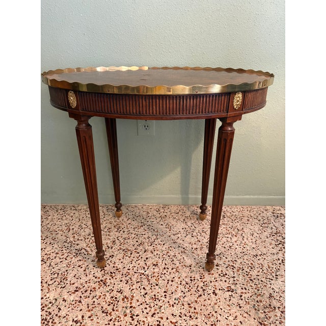 Baker Furniture Company Baker Furniture Stately Homes Collection Oval Mahogany Side Table — Blenheim Palace, Sir Humphrey Wakefield For Sale - Image 4 of 6