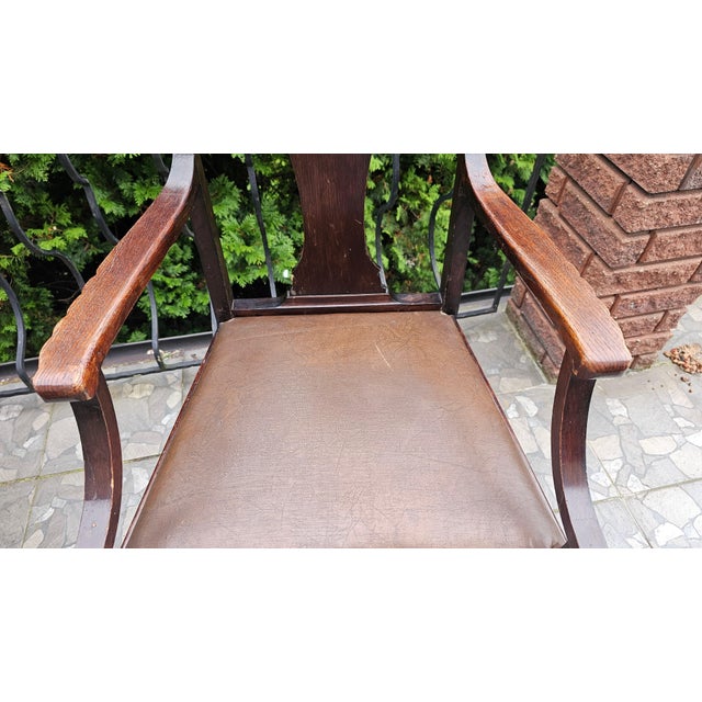 Wood Art Nouveau Wooden Desk Chair For Sale - Image 7 of 11