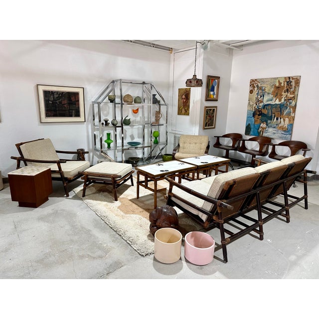 1950s John Wisner for Ficks Reed Rattan Campaign Sofa | Chairish