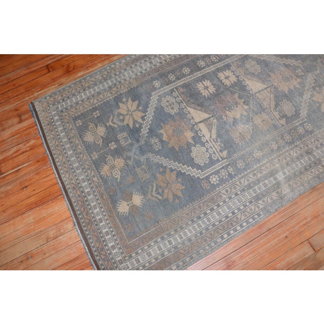 Mid 20th Century Vintage Zabihi Collection Tribal Blue Turkish Rug - 3'7" x 6'1" For Sale - Image 5 of 8