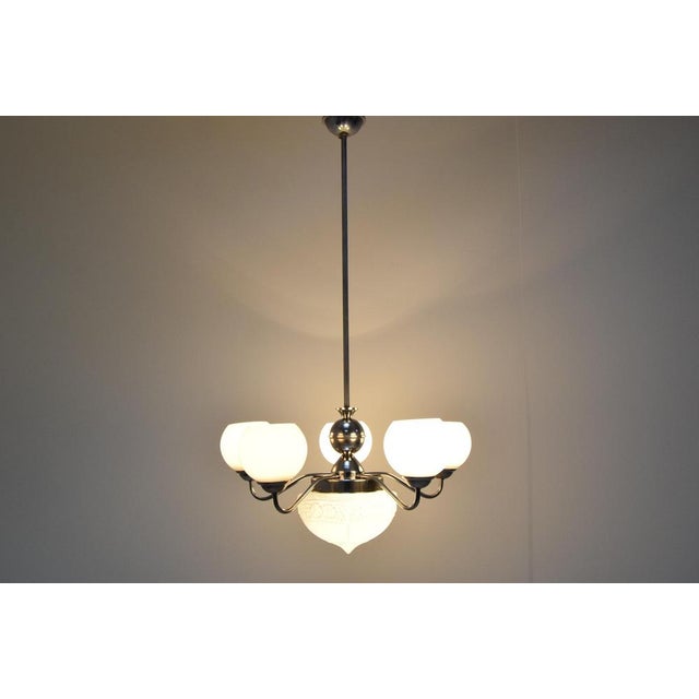 Art Deco Chrome Chandelier, 1930s For Sale - Image 14 of 16