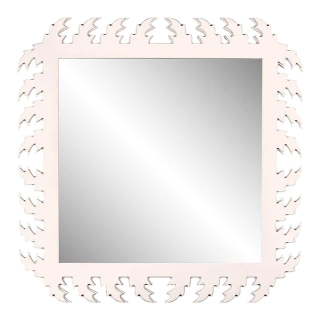 Fleur Home Audubon Square Mirror in Frosted Petal, 33x33 For Sale