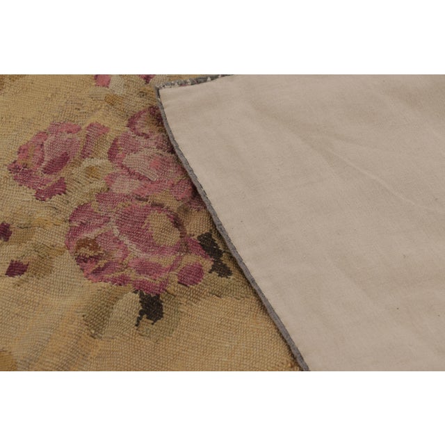 Antique 19th Century Aubusson Square Rug With Bold Floral Medallion - Rug & Kilim For Sale - Image 9 of 11