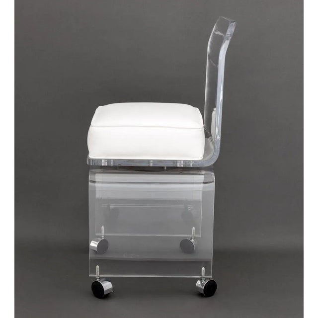 Late 20th Century Modern Lucite Swivel Vanity Chair For Sale - Image 5 of 6