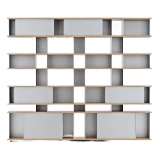 Nuage Shelving Unit in Wood and Aluminium by Charlotte Perriand for Cassina For Sale