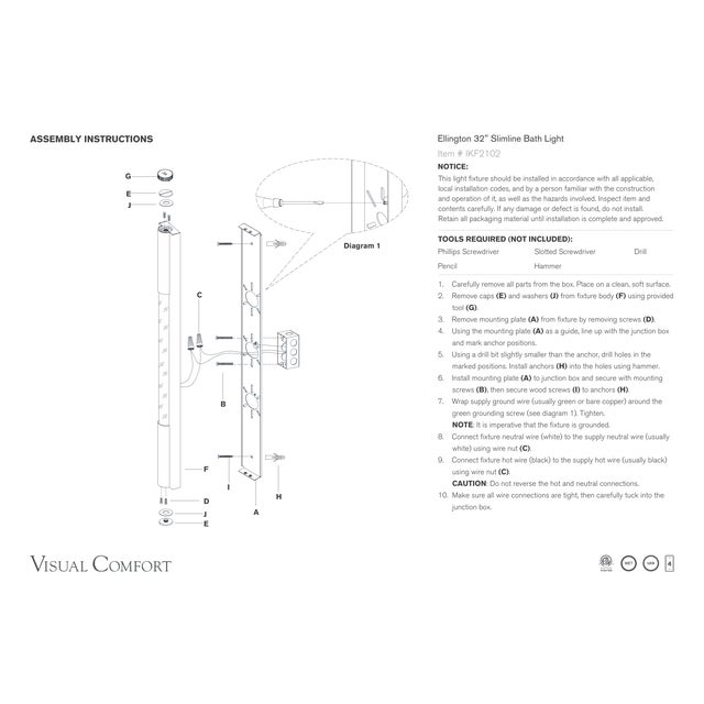 Ian K. Fowler for Visual Comfort Signature Ellington 32" Slimline Bath Light in Polished Nickel with White Glass For Sale In Houston - Image 6 of 7