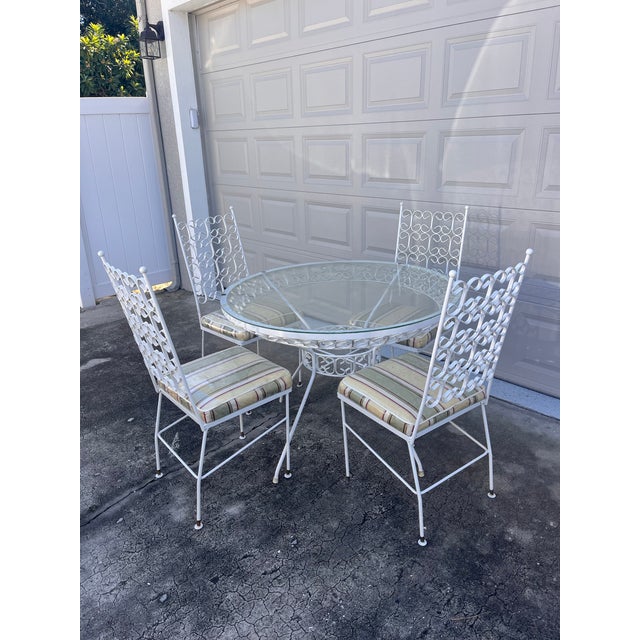 Mid-Century Arthur Umanoff Wrought Iron Patio Set For Sale In Orlando - Image 6 of 11