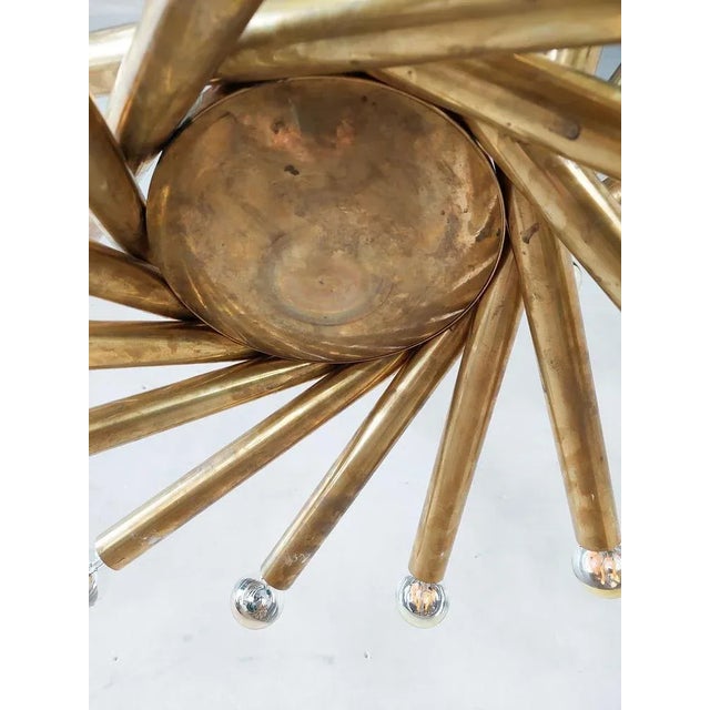 Gold Mid-Century Italian Brass Pendant Lamps attributed to Stilnovo, 1950s, Set of 2 For Sale - Image 8 of 10