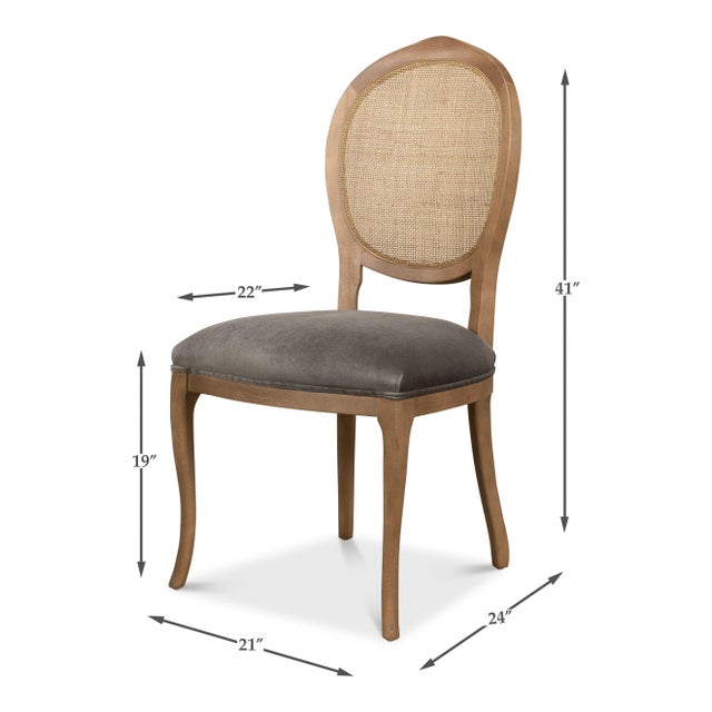 Louis XV Cane Back Dining Chairs in Driftwood, Sets of 2 For Sale - Image 11 of 11