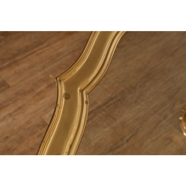 Metal LaBarge Scalloped Brass And Glass Coffee Table For Sale - Image 7 of 18