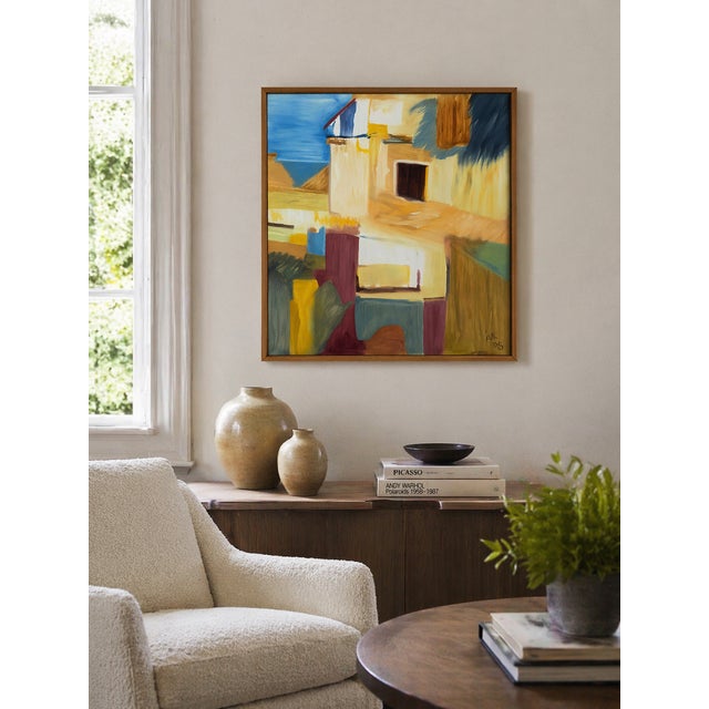 1990s Abstract Acrylic Painting on Canvas For Sale - Image 5 of 5