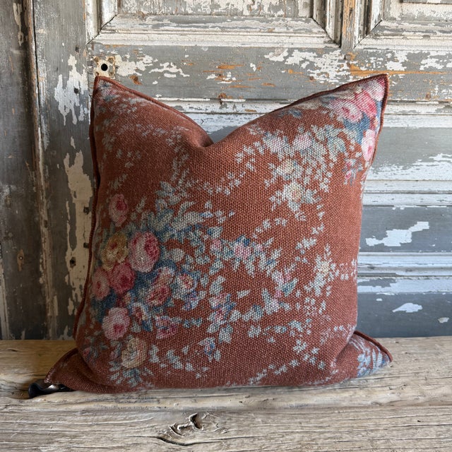 French Linen Accent Cover– Pompadour Argile 20 For Sale In Los Angeles - Image 6 of 7