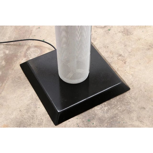 Metal Vintage Italian White Metal Floor Lamp, 1960 For Sale - Image 7 of 12