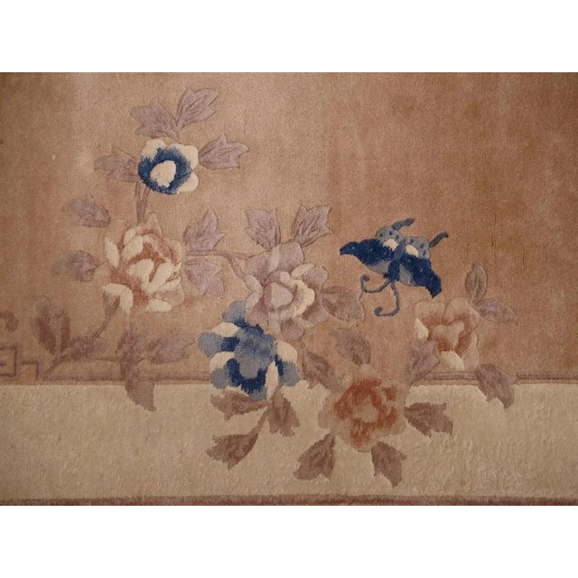 Vintage Chinese Rug with Floral Motif For Sale - Image 4 of 9
