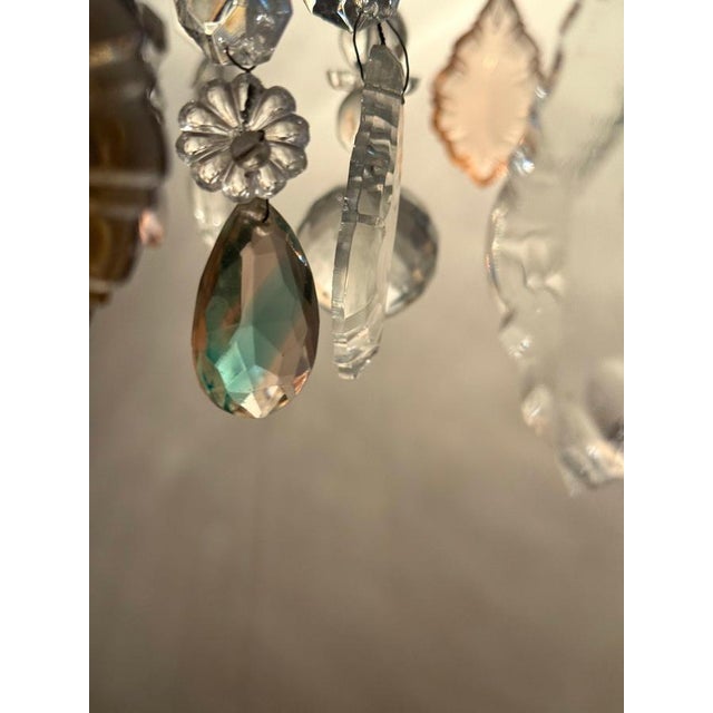 Hollywood Regency Crystal 3-Arm Chandelier with Rose-Lilac Crystals from Palwa, 1950s For Sale - Image 15 of 17