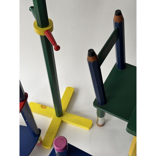 Children's Pencil Furniture Set by Pierre Sala, 1980, Set of 6 For Sale - Image 4 of 15