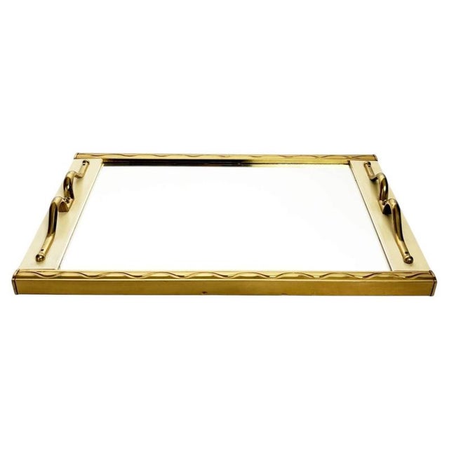 Gilt Metal and Mirror Tray, France, 1960s For Sale - Image 11 of 11