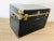 Wood Vintage 1950s Black & Brass Storage Trunk / Coffee Table For Sale - Image 7 of 10