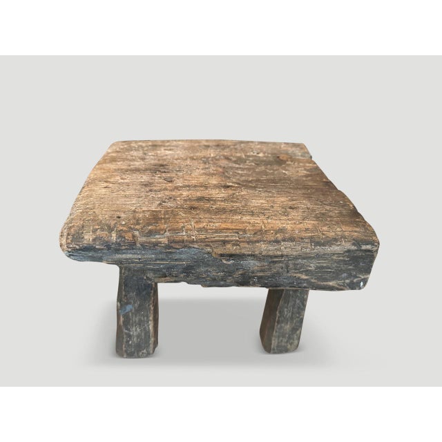 1950s Andrianna Shamaris Low Antique Stool or Side Table For Sale - Image 5 of 5