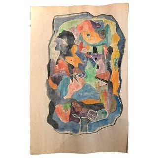 1967 Tadeusz Brzozowski Mid-Century Modern Abstract Painting For Sale