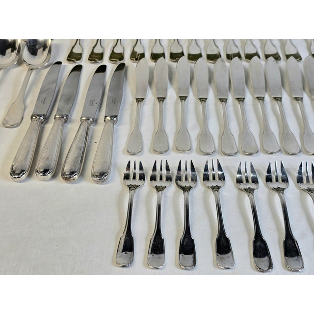Mid-Century Versailles Flatware in Silver-Plated Metal from Christofle, 1950s, Set of 87 For Sale - Image 15 of 18