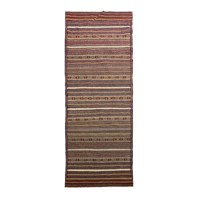Vintage Handwoven Afghan Meymana Runner 2'10" X 8'8" For Sale