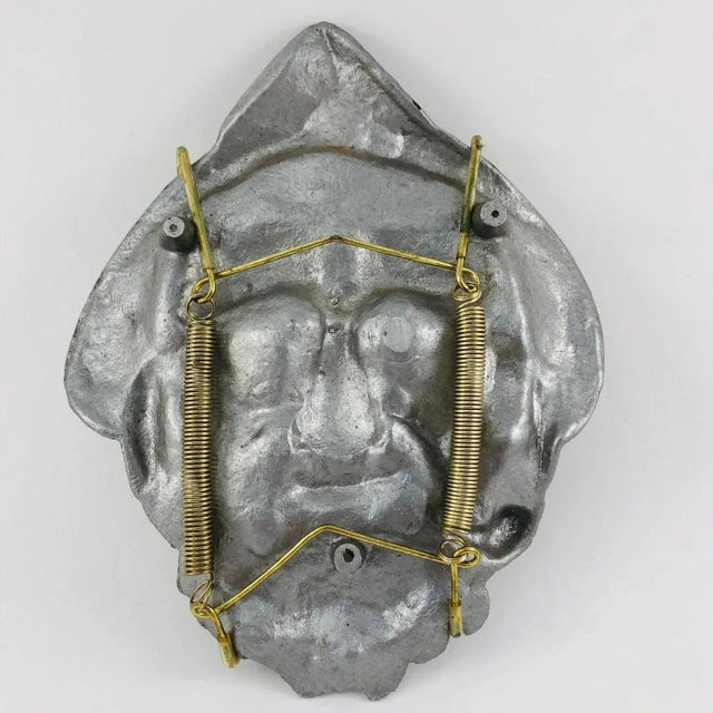 Mid Century Cast Aluminum Fisherman With Pipe Wall Plaque For Sale In Los Angeles - Image 6 of 8