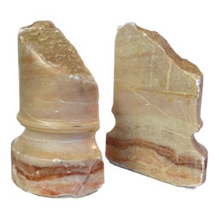 Mid 20th Century Pair of Pink Marble Architectural Element Ruins Column Bookends For Sale