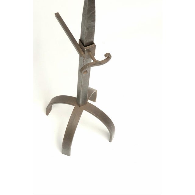 Vintage Brutalist Fireplace Andirons, 1970s, Set of 2 For Sale - Image 4 of 10