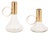 Modern Metal Taper Candle Holder with Glass Base (Set of 2) For Sale