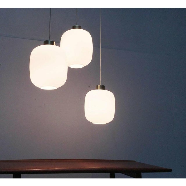 Gold Mid-Century German Balloon Glass Pendant Lamps, 1960s, Set of 3 For Sale - Image 8 of 18