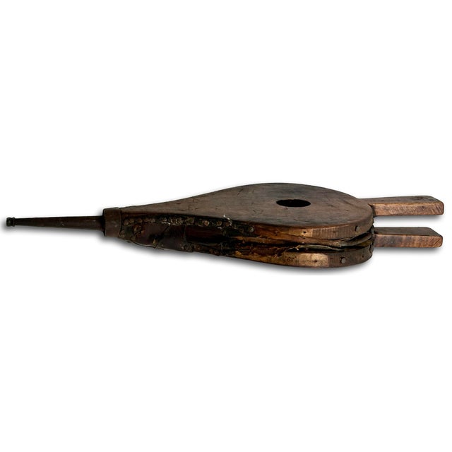 Unusual Antique American Rustic Hand Made & Hand Painted Decorated Shipboard Blacksmith Belllows - Circa Mid 1800s For Sale - Image 18 of 18
