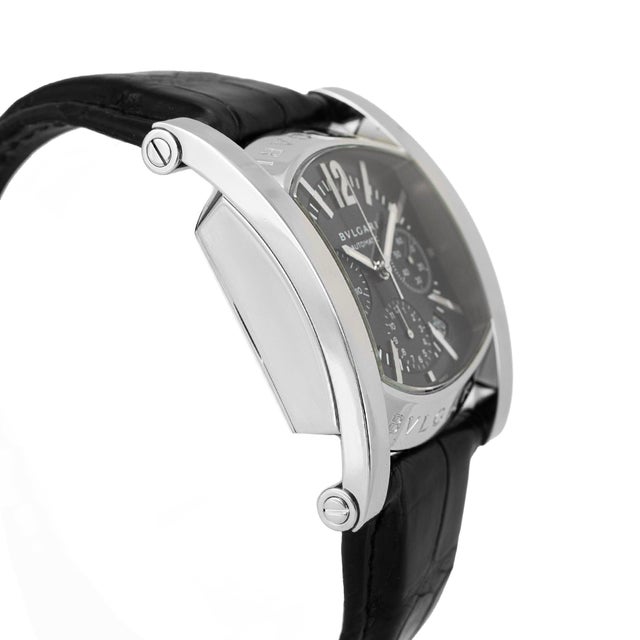 Modern Bvlgari Bulgari Assioma 38mm Aa48sch Chrono Blue Black Steel Automatic Watch For Sale - Image 3 of 8