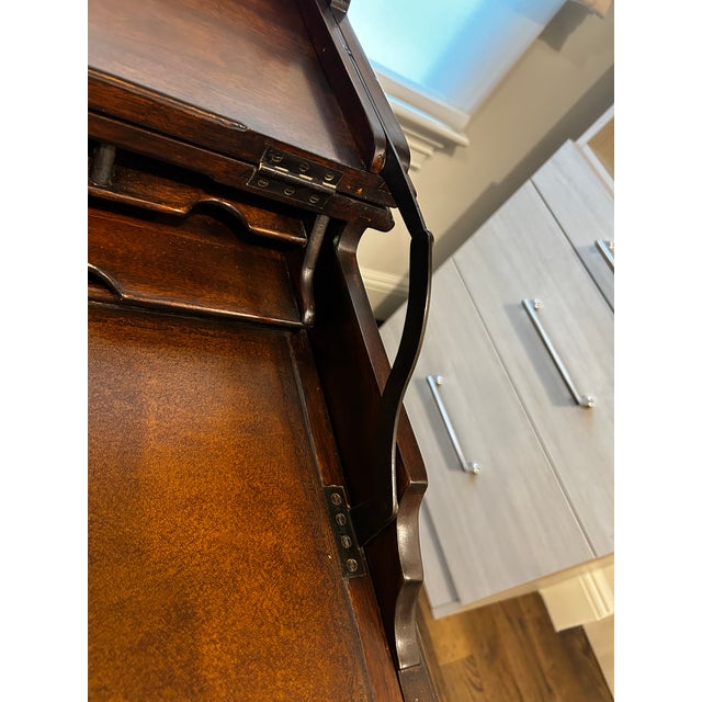 Theodore Alexander Kaye Campaign Flip-Top Desk With Leather Writing Surface For Sale - Image 14 of 15